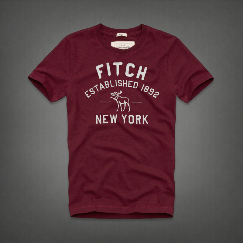 Abercrombie Fitch Hombres De Cuello Redondo Corto Remera AF5132